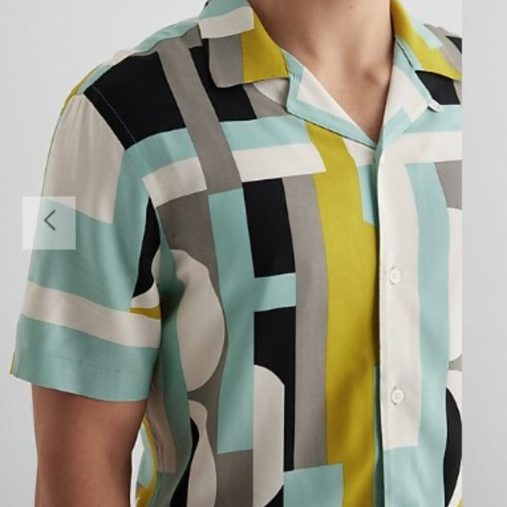 Express Geo Abstract Button Down - image 2